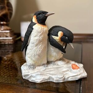 Lefton China Penguins and fish on ice Vintage figurine